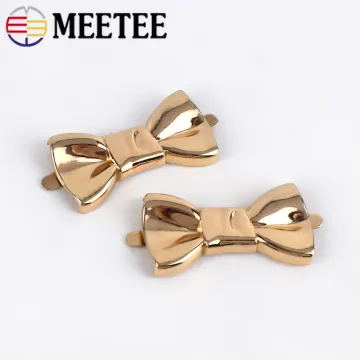 Meetee 40mm 5pcs Bow-knot Metal Buckles Shoes Flower Button for Handbag Purse Jewelry Decorative DIY Hardware Accessories BF269