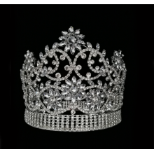 Full Round Diamond Miss World Crown Flower Tiara