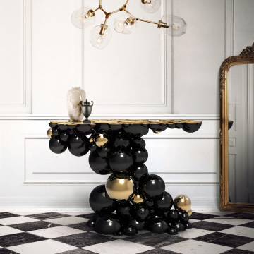 High-Quality Stainless Steel Ball Shape Contemporary Newton Console Table for Luxury Home Entrance
