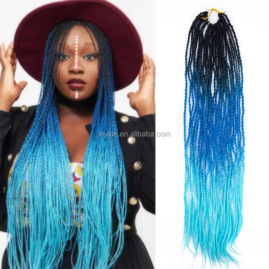 AliLeader Colorful  Twisted  2x Crochet Braids Hair Extensions Synthetic Senegalese Twist Crochet Braids Hair Attachment