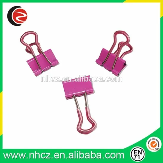 paper metal colorful decorative binder clips