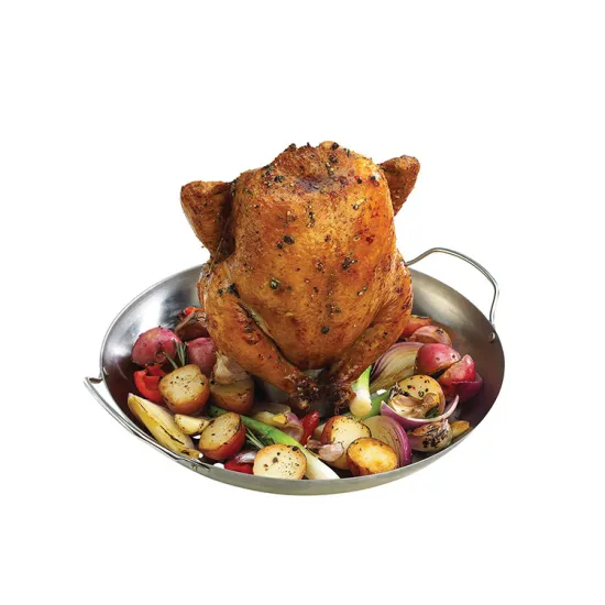 Stainless Steel Chicken Roaster Round BBQ Beer Can Grilling Rack