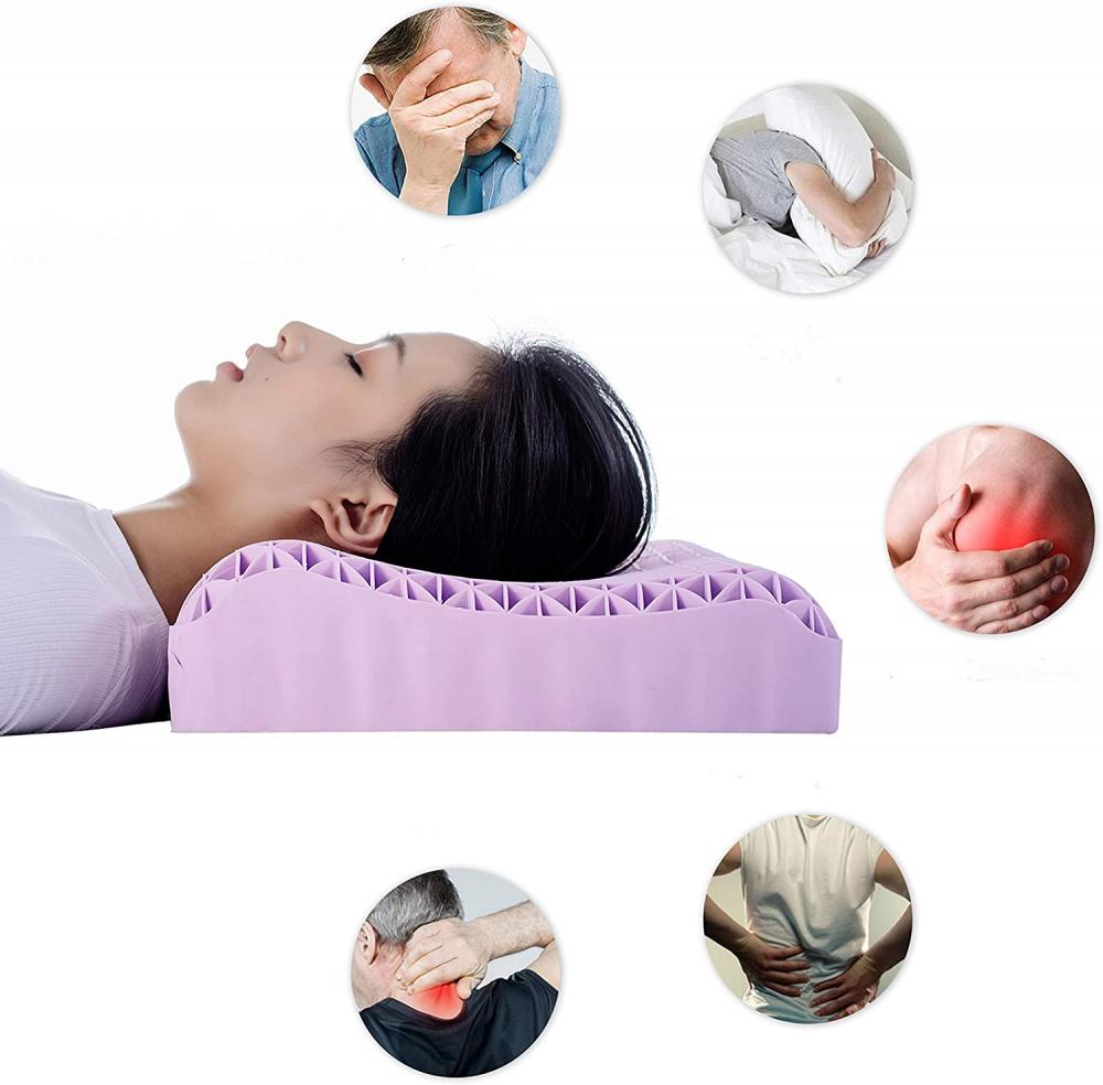 wave design TPE gel purple bed pillow China Manufacturers Suppliers