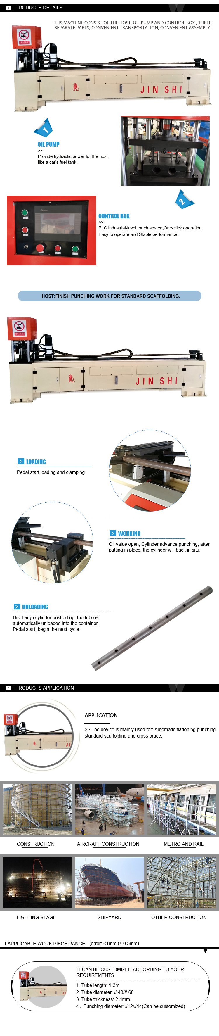 JINSHI steel prop punching machine