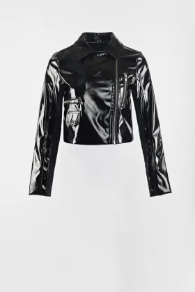 PU shiny moto jacket