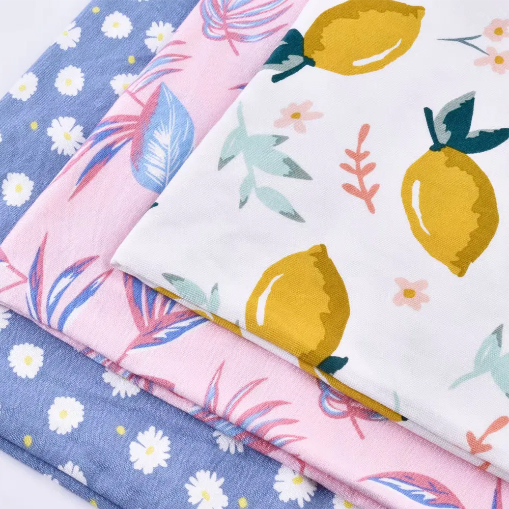 ผ้าเจอร์ซีย์ถักวิสโคสสแปนเด็กซ์พิมพ์ลายที่นุ่มเป็นพิเศษในยุค 30