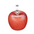 3D Cherry Quartz Apple Pendant Necklace for Women Girls