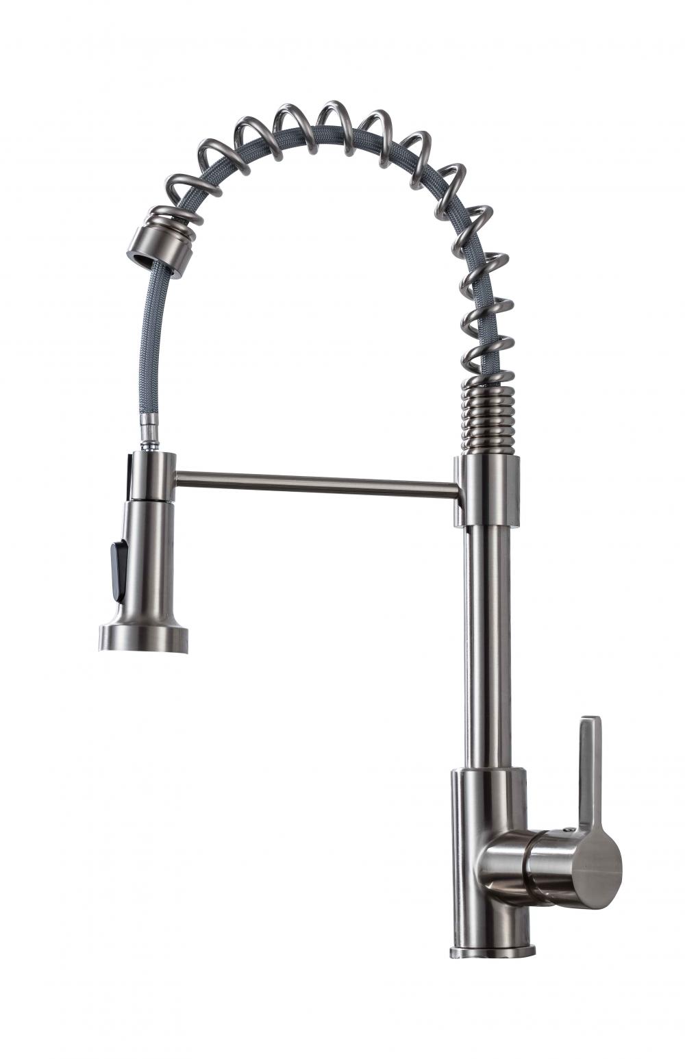 304-Stainless-Steel Sink Spring Pull Down Kitchen Faucet