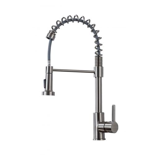 304-Stall-Stahl-Spüle Spring Pull Down Kitchen Wasserhahn