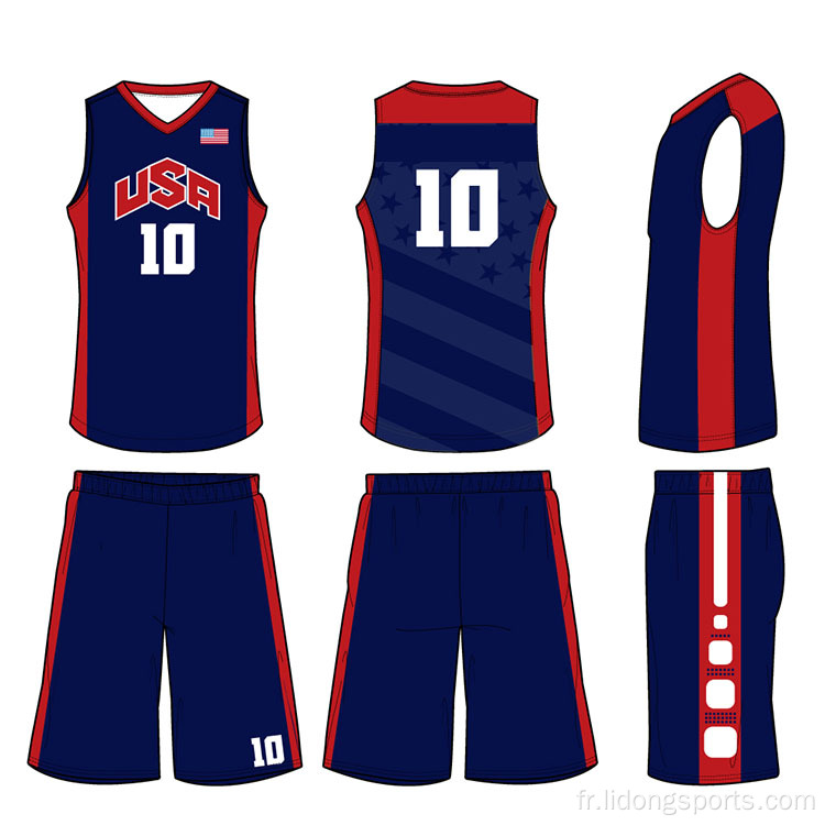 Uniforme de basket-ball de conception sur mesure rapide sec