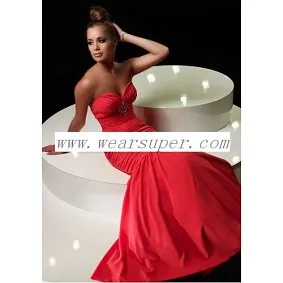 A-line Strapless Floor-length Chiffon Prom Evening dress fashion party dresses