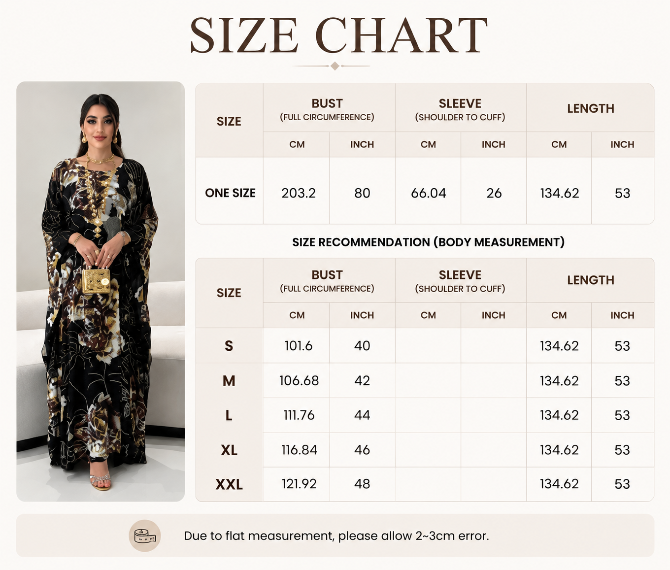 Printed Chiffon Abaya Front View