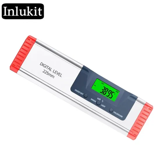 Professional 0-225mm Digital Magnetic Cross Ray Laser Level Angle Ruler - Precision Measurement Tool