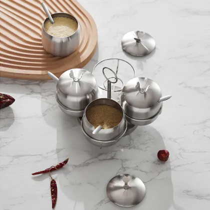 Hot Sale Stainless Steel Salt and Pepper Shaker Set with Sugar and Creamer Pots