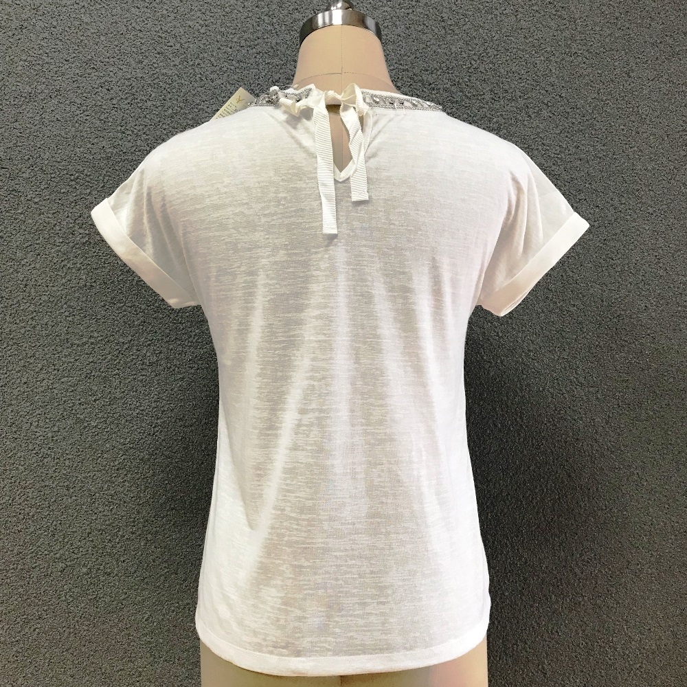 Women's cotton white knitted top