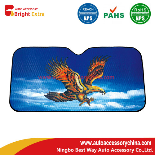 Silver Foldable Auto Sun Shade Eagle