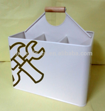 garden tool storage basket with dividers