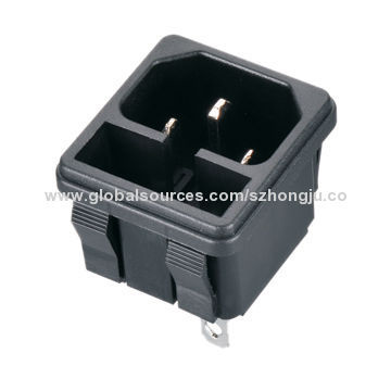 AC Power Socket with UL/VDE Approval 15A/10A and PA66 RoHS, REACH