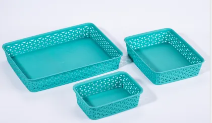 plastic storage baskets set stationery organize basket 3pcs