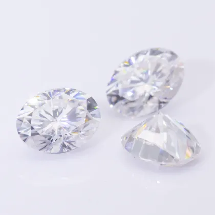 Oval White Moissanite Gemstone 7x9mm for Wedding Rings