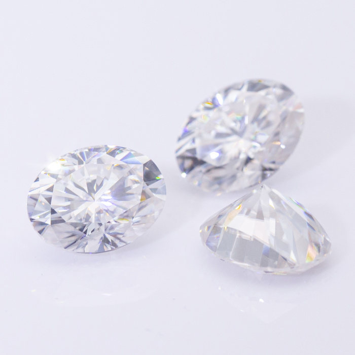 พลอย Moissanite สีขาวรูปไข่ 7x9 มม. สำหรับแหวนแต่งงาน