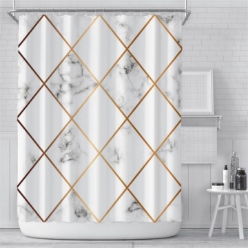 Nordic Shower Curtain Geometric Color Block Shower Curtains Colorful Bathroom Curtains Washable Waterproof Bath Decoration