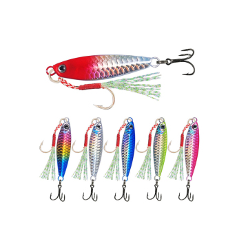 Slow Pitch Jig with Assist Hook Fishing Spoon Lures for Bass