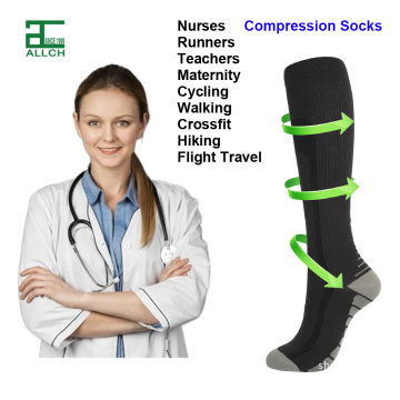 ALLCH Wholesales Coloring Cycling Stocking Sport Compression Socks - Knee High Running Nylon Knitted for Adults Men BSCI