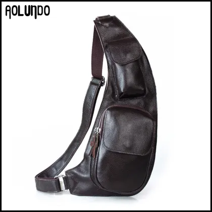 New simple men leather chest cross body bag