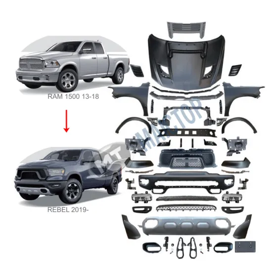 Maictop Car Accessories Facelift Bumper Grill Body Kit for Ram 1500 2013-2018 - Upgrade to Rebel 2019