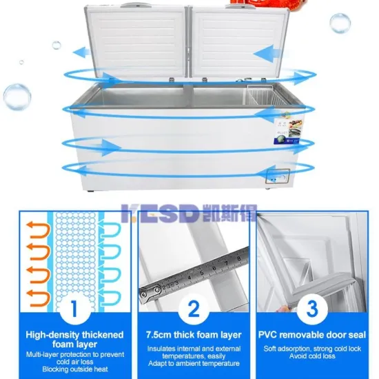 Factory Price Commercial Chest Deep Freezer Refrigeration Fridge White Duas Portas Horizontal Refrigeration Equipment