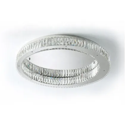 Modern Designer Super Thin Ceiling Lamp: Stainless Steel with Crystal