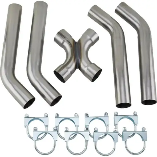 2-1/2 Inch Universal Dual Exhaust Mandrel X-Pipe Balance Tube Kit
