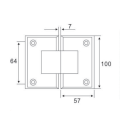 Beveled Corner 180 Degree Glass Shower Hinge