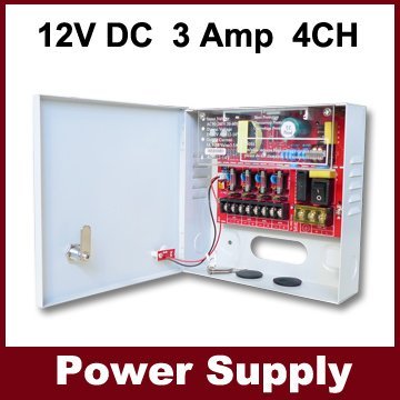 12V DC 3 Amp 4 channel CCTV Power Supply