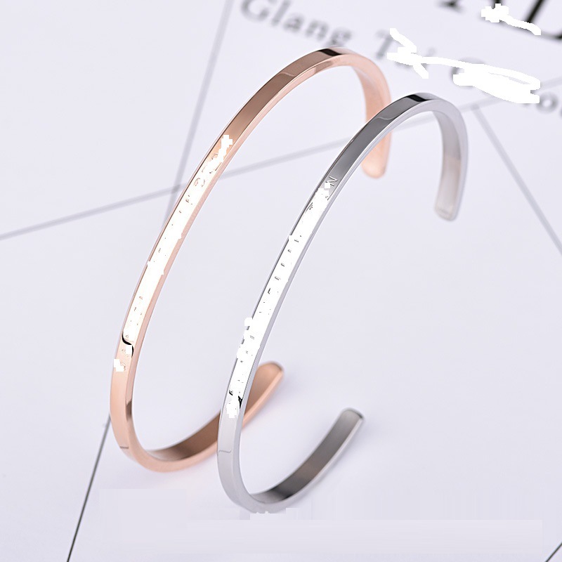 Rose Gold Plated Thin Cuff Bangle For Women