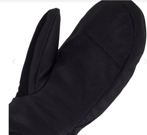 Black mittens unisex PU leather suede glove