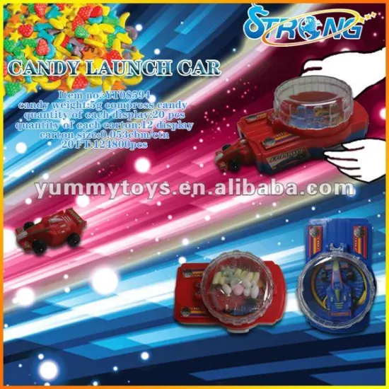 Launch Car Mini Car Motorcycle Race Toy with Candy