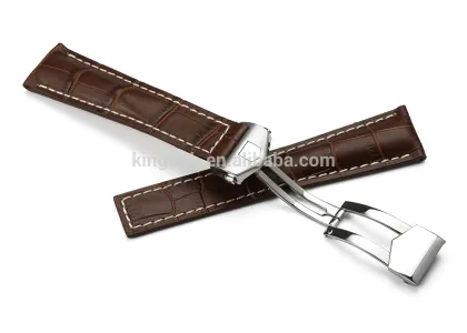 22mm/18mm Handmade Calf Leather Watch Strap Deployment Buckle For TAG Watch Band