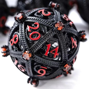 مجموعة الزهر المعدنية متعددة السطوح DND - لعب لعبة Gemstone Gemstone Dragon Hollow Dice لـ TRPG