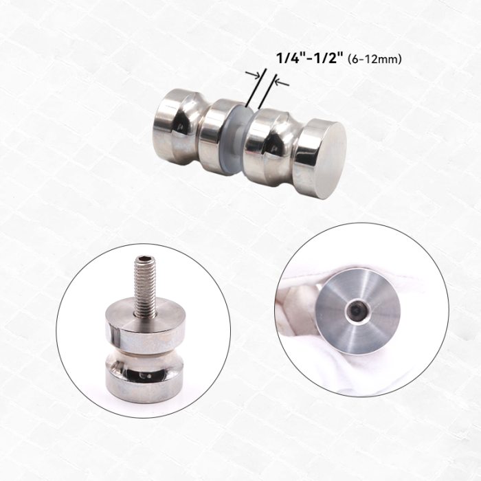 SVA-B0310C Parlak Krom Kaplama Duş Camı Kapı Kolları