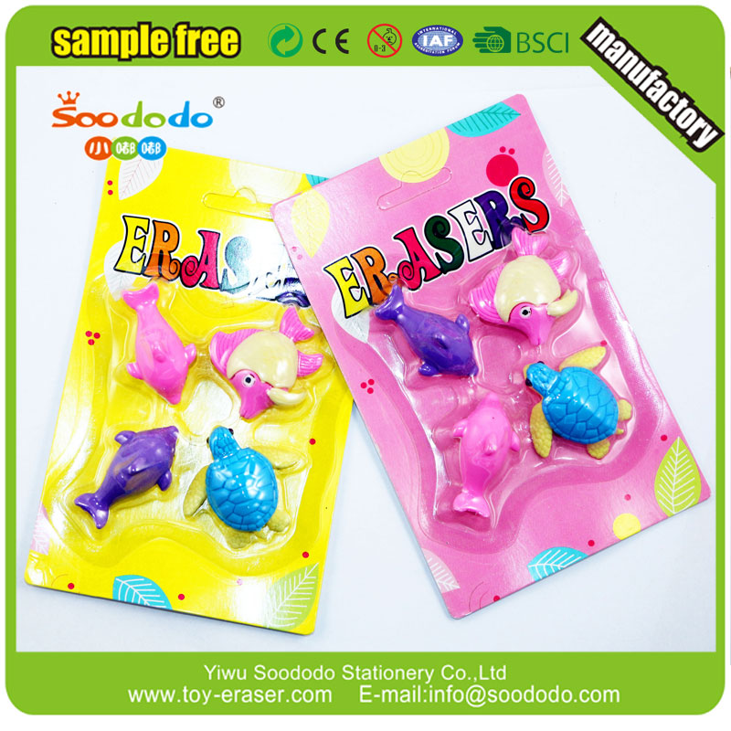 3D animal shape Rubber Eraser Set For Children