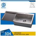 Drain Board Stainless Steel Kitchen Sink by Handmade