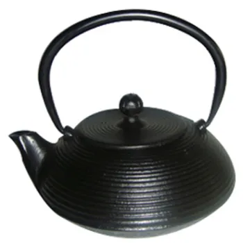 Black 600ml Cast Iron Tea Kettle with Stainless Steel Filter - Traditional Teapot