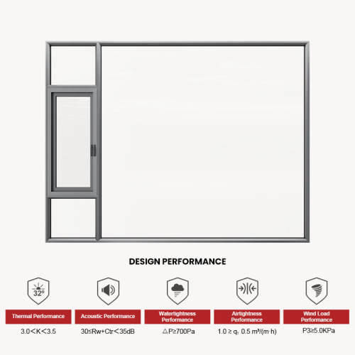 Ventana abatible exterior de aluminio con rotura de puente térmico