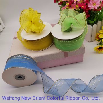 Blue Pull String Ribbon Make to Be Flowers for Gift Packing