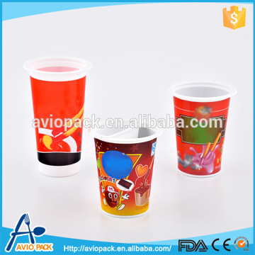 Best sale colorful printed plastic PP eco biscuit cup with sauce plate
