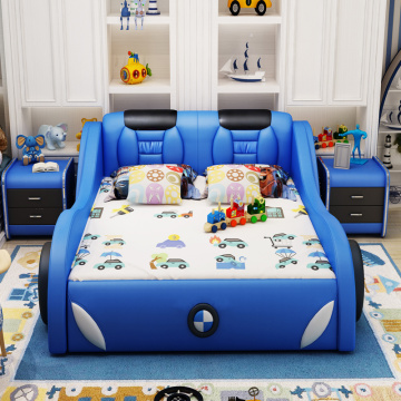 Boy car bed cartoon solid wood multifunctional storage bed