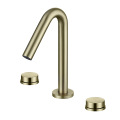 Minimalist matte black 3 hole deck mounted faucet