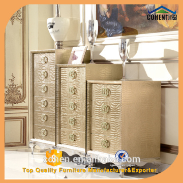 2015 hot sale golden color luxury wooden storage cabinets with chest